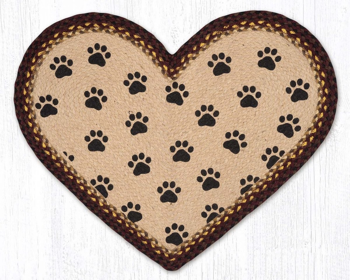 Cat Paw Braided Rug - Heart - Ozark Cabin Décor, LLC