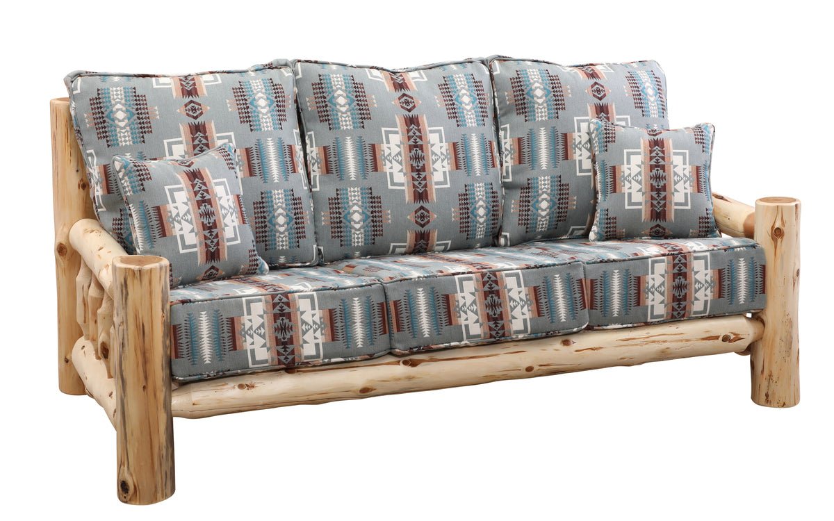 Cedar Log Sofa w/Upgrade Fabric Ozark Cabin Décor, LLC