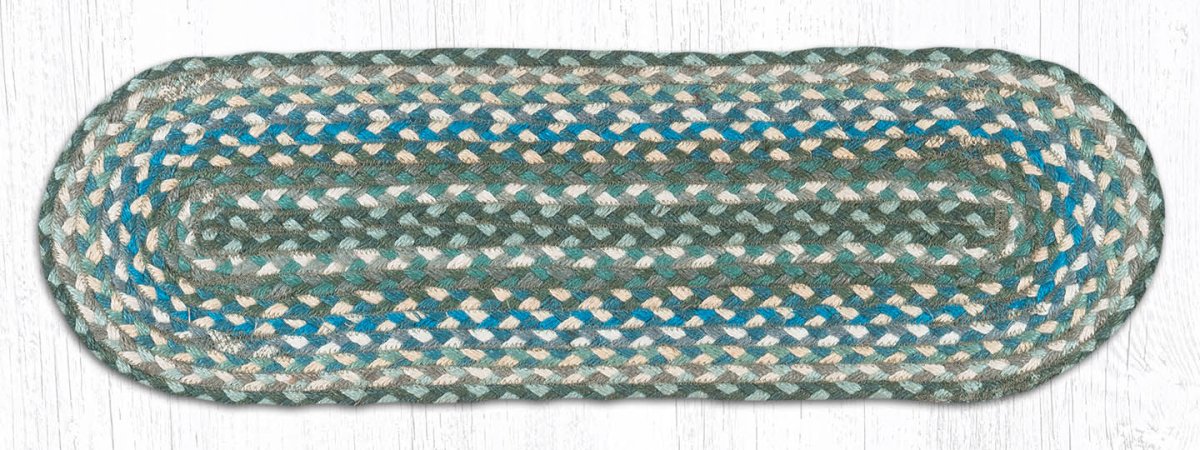 Sage, Ivory, & Blue Stair Tread - Ozark Cabin Décor, LLC