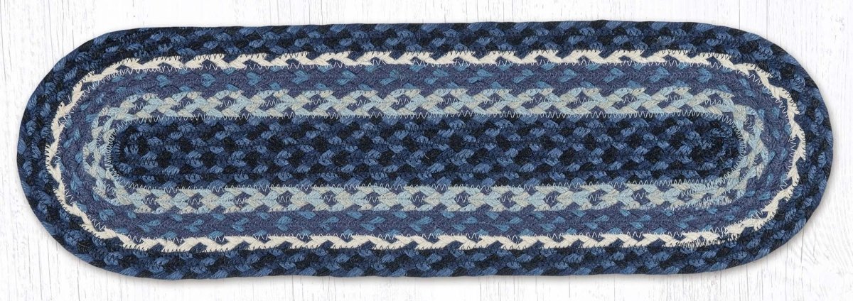 Blue, Gray, & Ivory Stair Tread - Ozark Cabin Décor, LLC