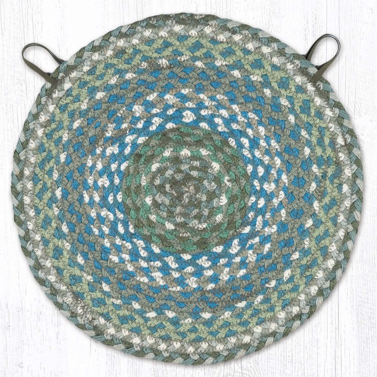 Sage/Ivory/Settlers Blue Chair Pad - Ozark Cabin Décor, LLC