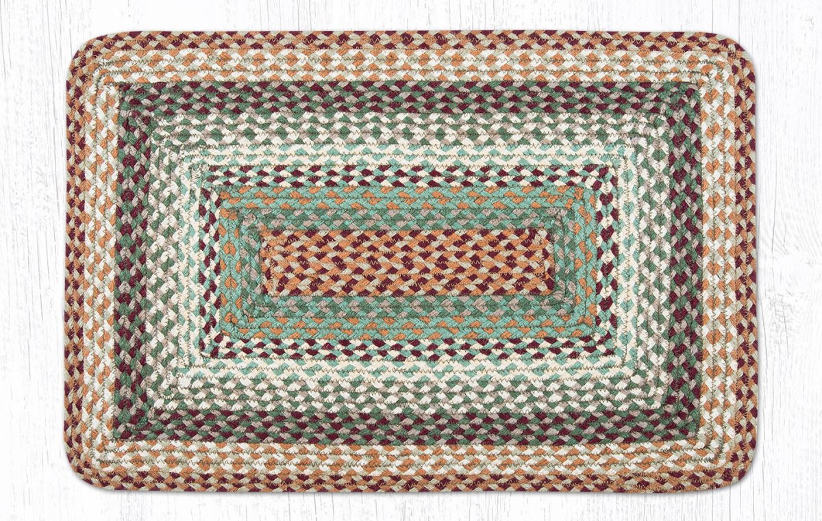 Buttermilk & Cranberry Braided Jute Rug - Oblong - Ozark Cabin Décor, LLC