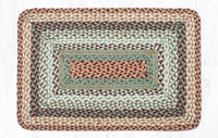 Buttermilk & Cranberry Braided Jute Rug - Oblong - Ozark Cabin Décor, LLC