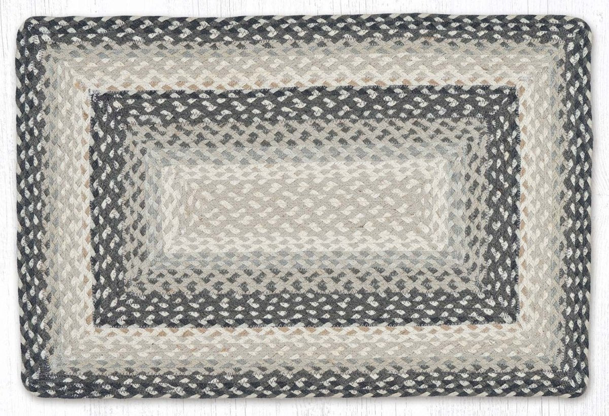 Gray, Sand, & Ivory Braided Rug - Oblong - Ozark Cabin Décor, LLC