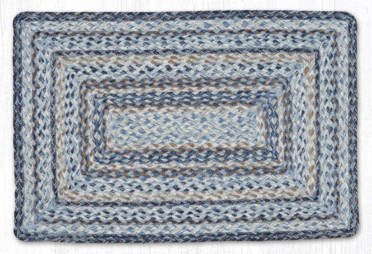 Denim Braided Jute Rug - Oblong - Ozark Cabin Décor, LLC