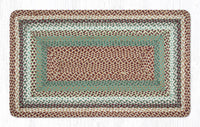 Buttermilk & Cranberry Braided Jute Rug - Oblong - Ozark Cabin Décor, LLC