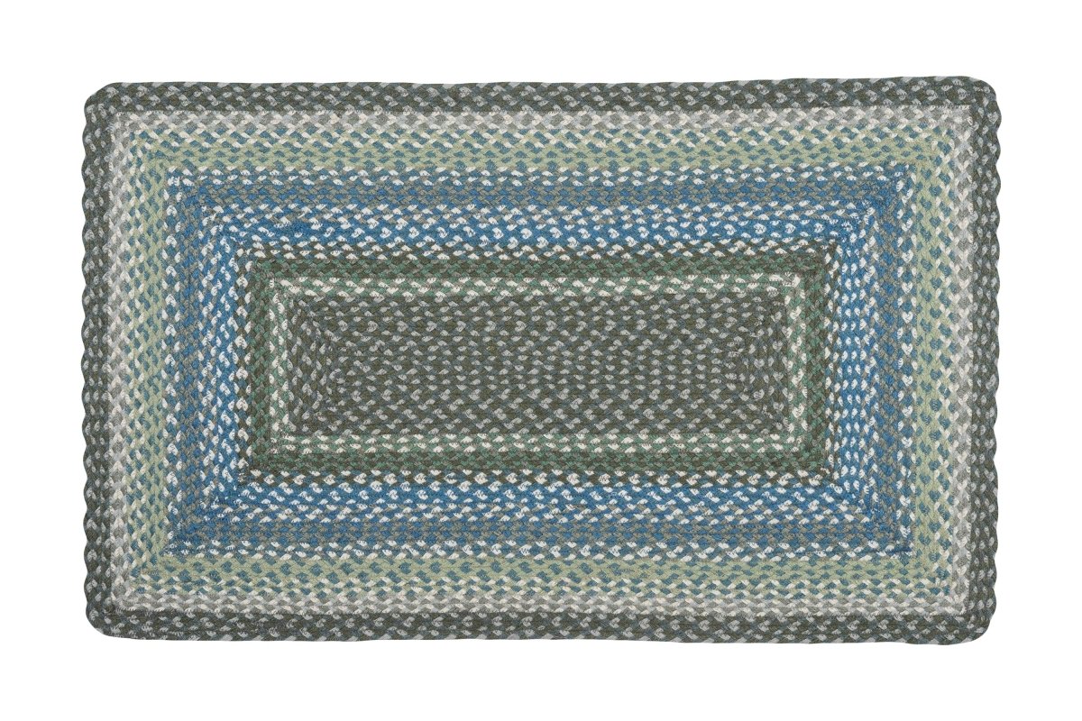 Sage/Ivory/Settlers Blue Braided Jute Rug - Oblong - Ozark Cabin Décor, LLC