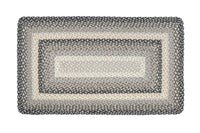 Gray, Sand, & Ivory Braided Rug - Oblong - Ozark Cabin Décor, LLC