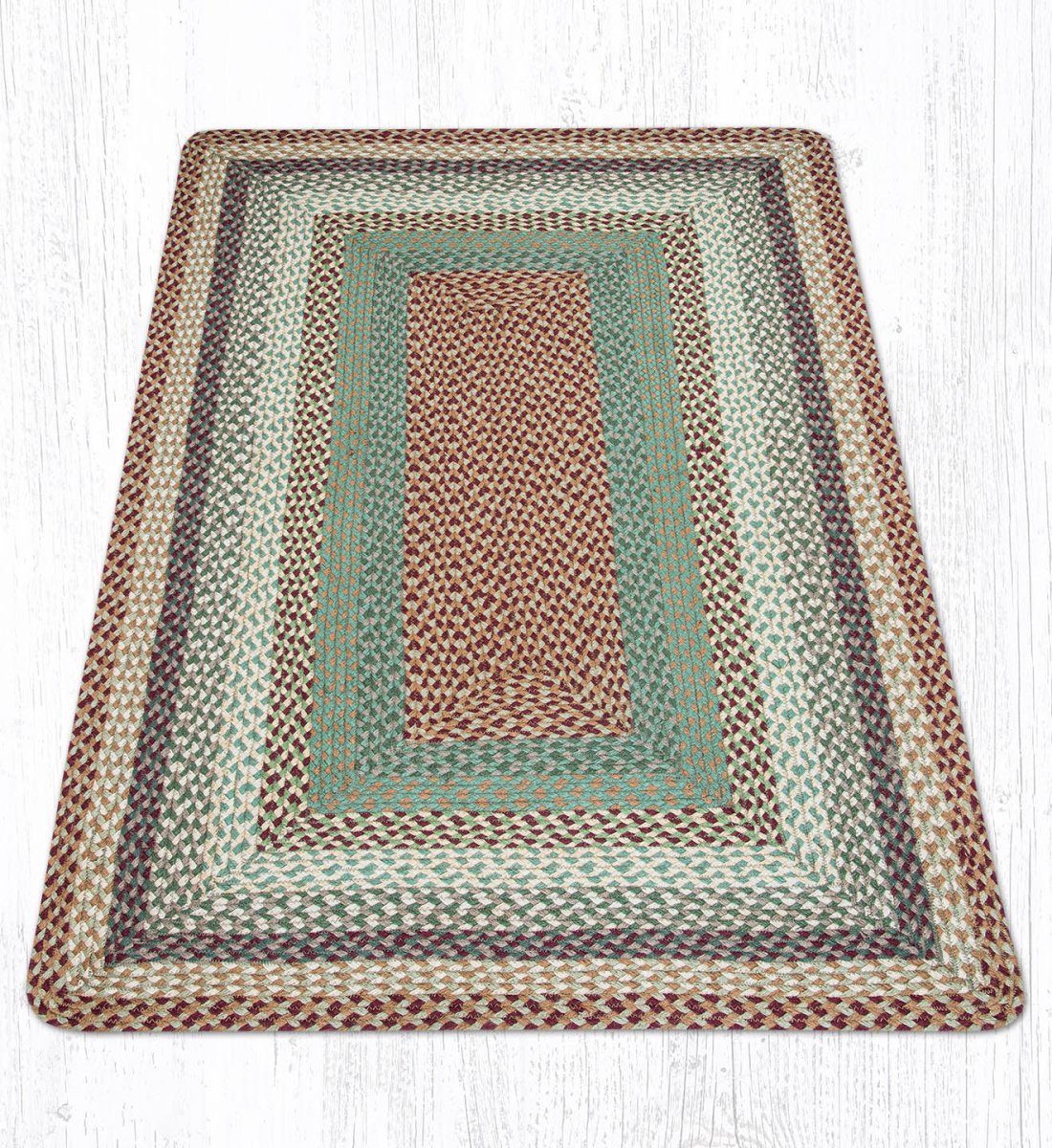 Buttermilk & Cranberry Braided Jute Rug - Oblong - Ozark Cabin Décor, LLC