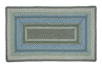 Sage/Ivory/Settlers Blue Braided Jute Rug - Oblong - Ozark Cabin Décor, LLC