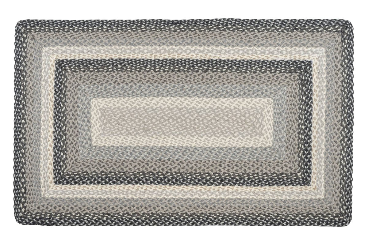 Gray, Sand, & Ivory Braided Rug - Oblong - Ozark Cabin Décor, LLC