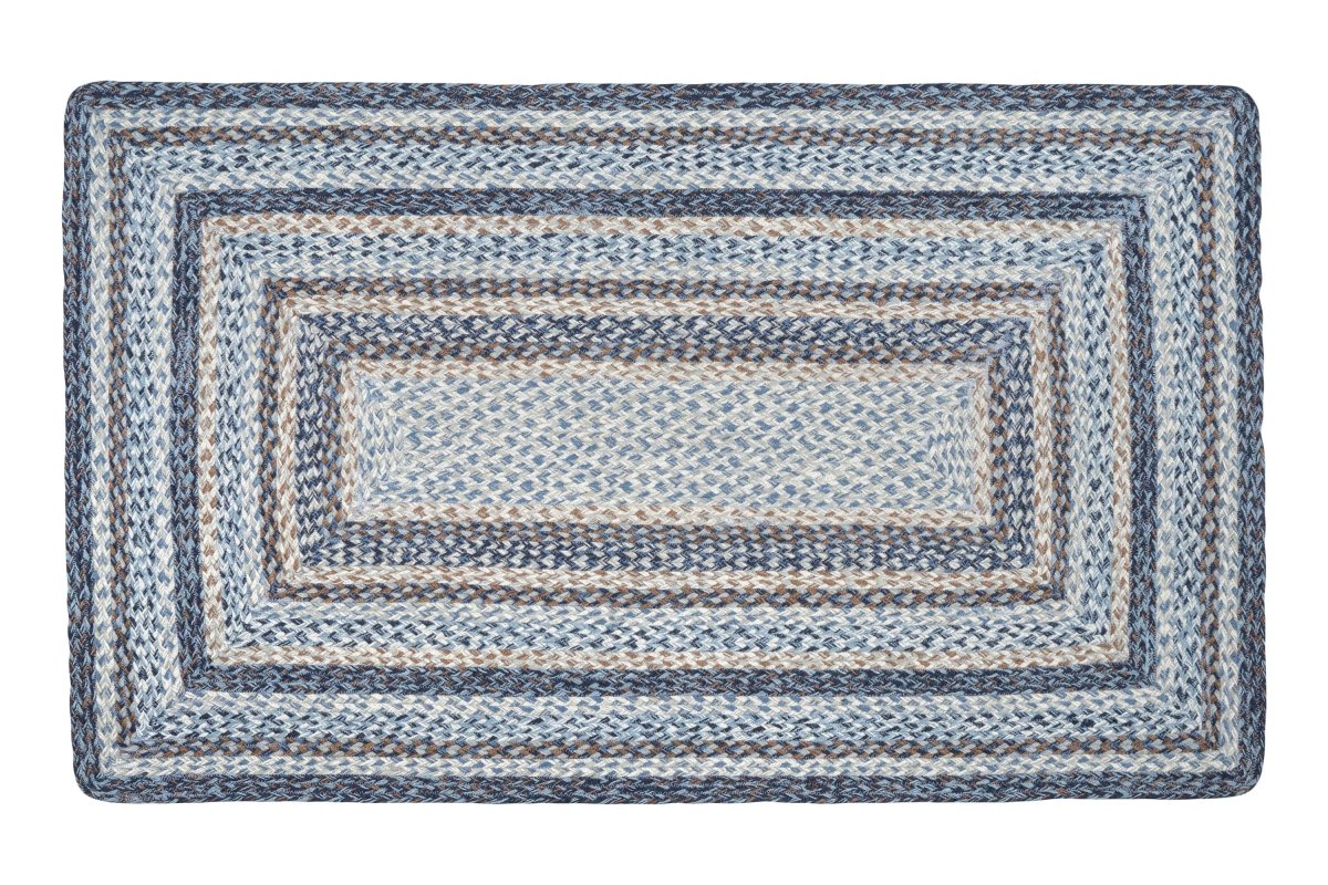 Denim Braided Jute Rug - Oblong - Ozark Cabin Décor, LLC