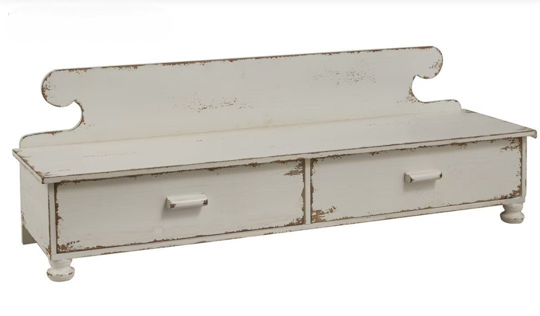 Counter Shelf - Distressed White - Ozark Cabin Décor, LLC