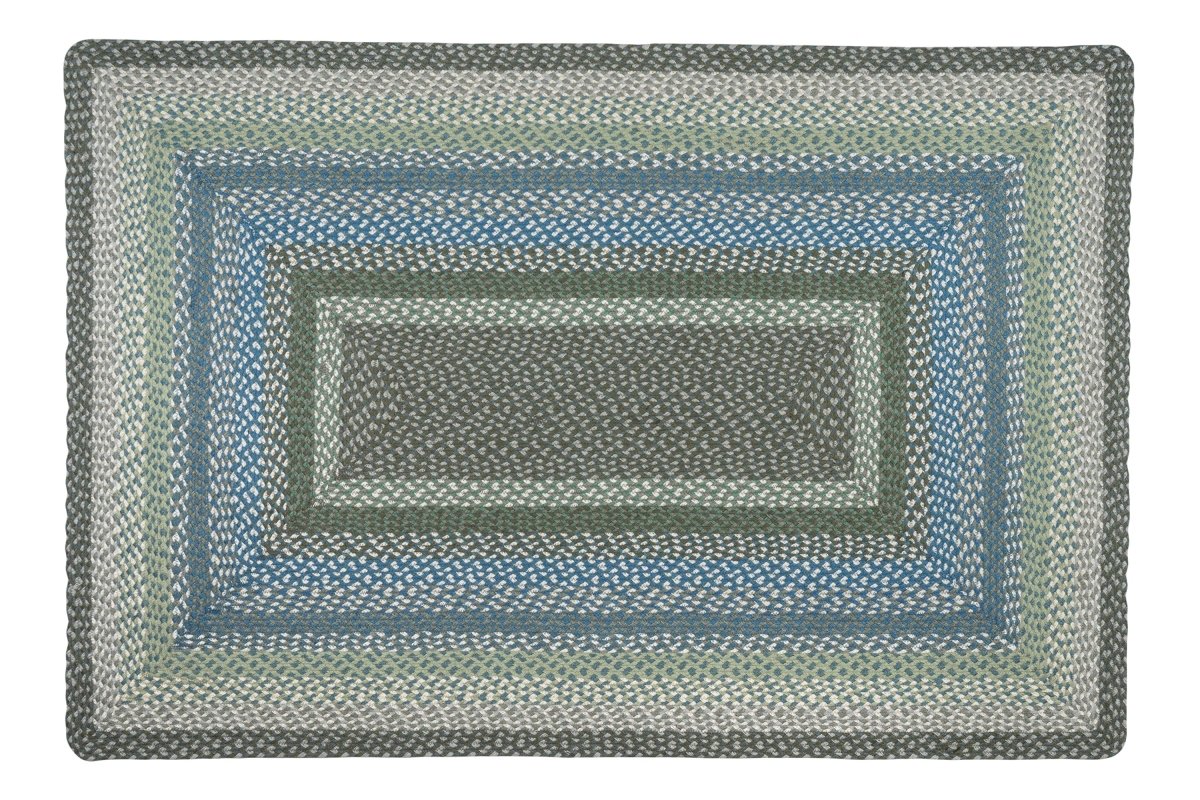 Sage/Ivory/Settlers Blue Braided Jute Rug - Oblong - Ozark Cabin Décor, LLC
