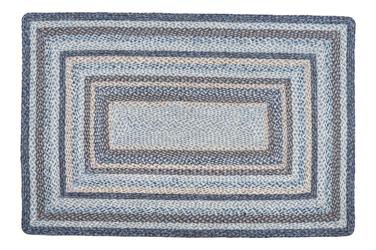 Denim Braided Jute Rug - Oblong - Ozark Cabin Décor, LLC