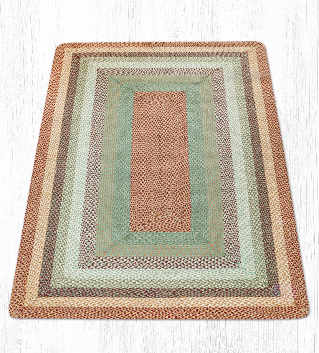 Buttermilk & Cranberry Braided Jute Rug - Oblong - Ozark Cabin Décor, LLC