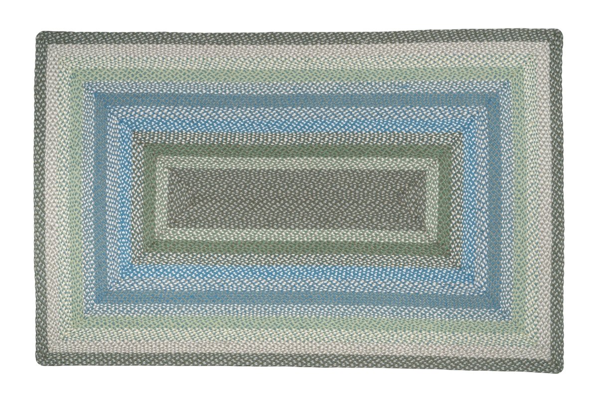 Sage/Ivory/Settlers Blue Braided Jute Rug - Oblong - Ozark Cabin Décor, LLC