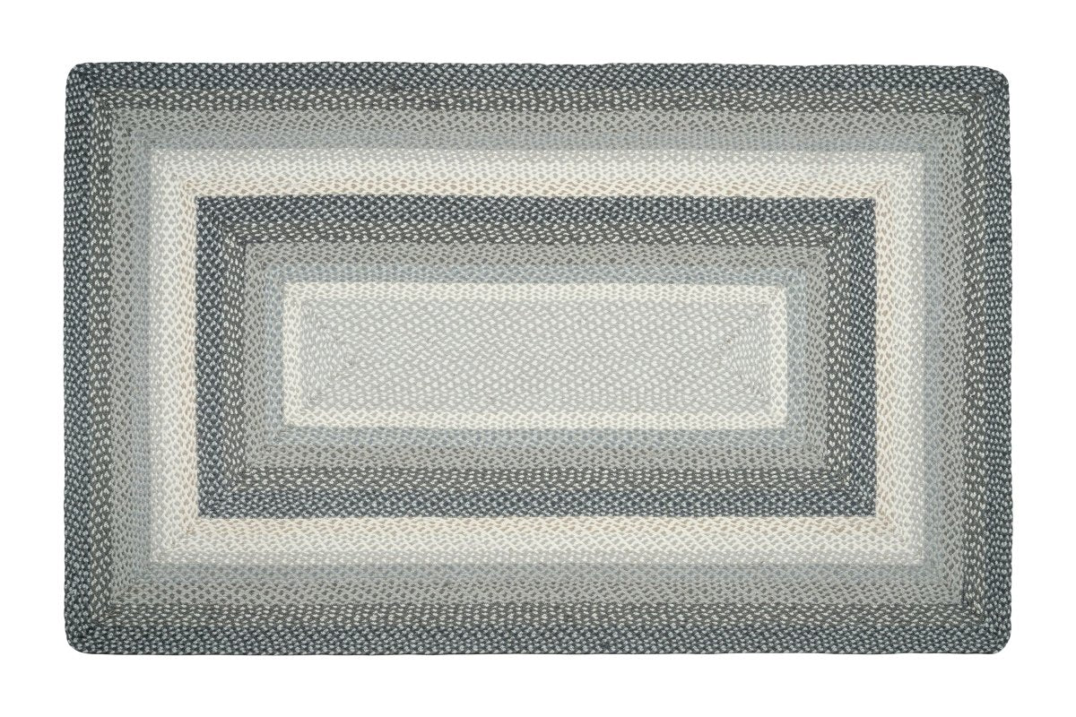 Gray, Sand, & Ivory Braided Rug - Oblong - Ozark Cabin Décor, LLC