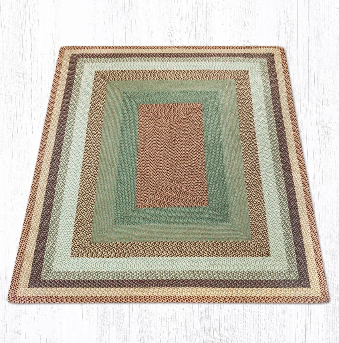 Buttermilk & Cranberry Braided Jute Rug - Oblong - Ozark Cabin Décor, LLC