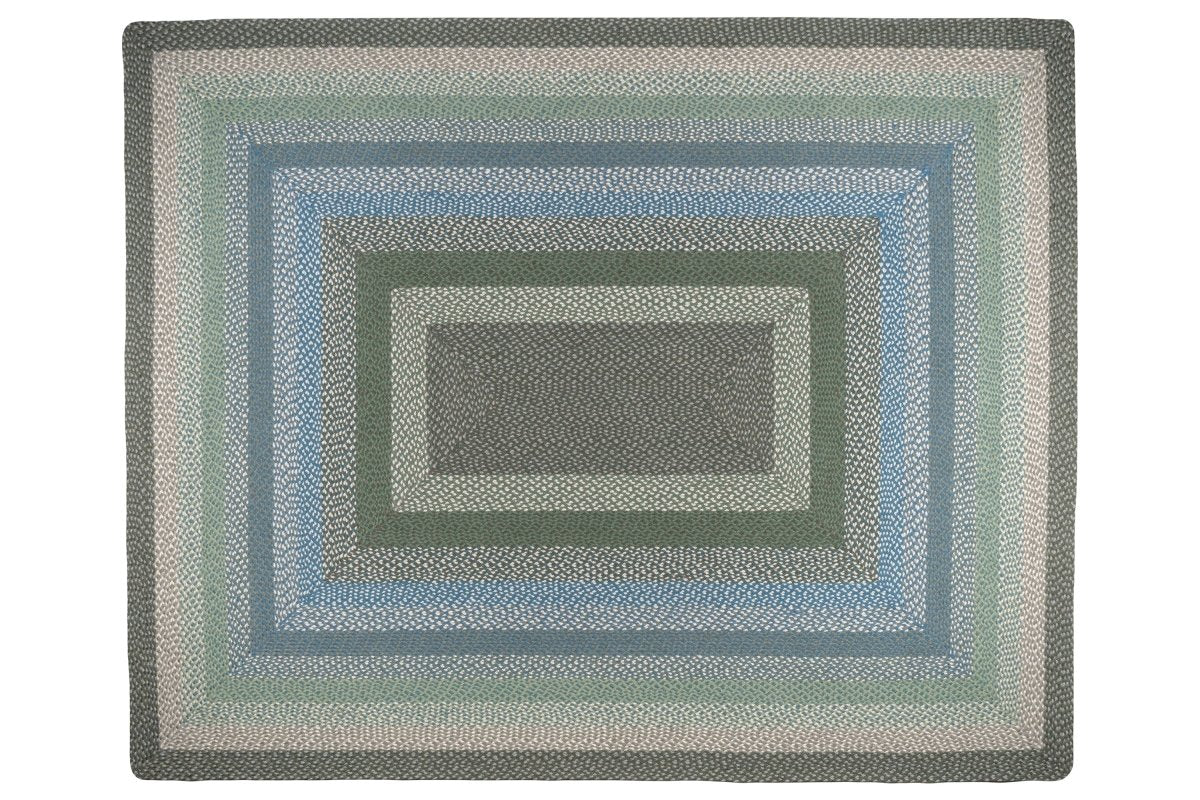 Sage/Ivory/Settlers Blue Braided Jute Rug - Oblong - Ozark Cabin Décor, LLC