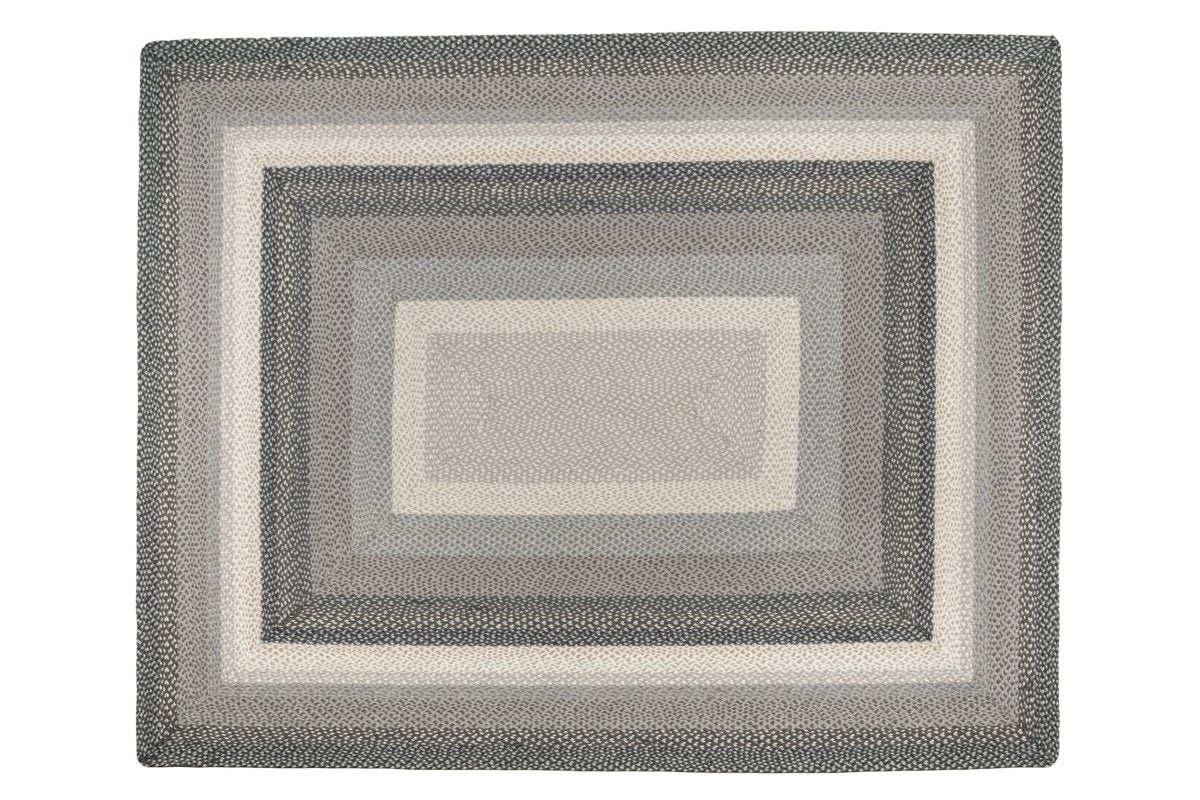 Gray, Sand, & Ivory Braided Rug - Oblong - Ozark Cabin Décor, LLC