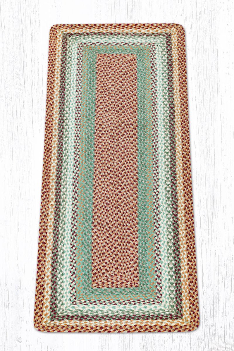Buttermilk & Cranberry Braided Jute Rug - Oblong - Ozark Cabin Décor, LLC