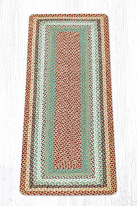 Buttermilk & Cranberry Braided Jute Rug - Oblong - Ozark Cabin Décor, LLC