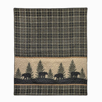 Bear Walk Plaid 2 - Pc Quilted Bedding Set - Twin - Ozark Cabin Décor, LLC