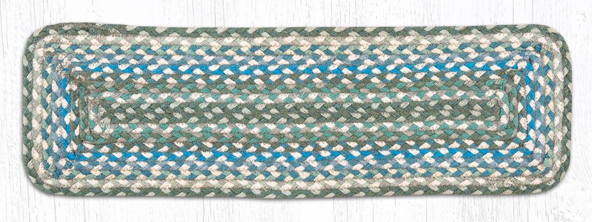 Sage, Ivory, & Blue Stair Tread - Ozark Cabin Décor, LLC