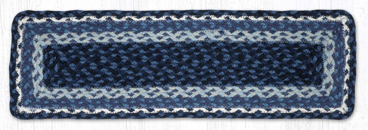 Blue, Gray, & Ivory Stair Tread - Ozark Cabin Décor, LLC