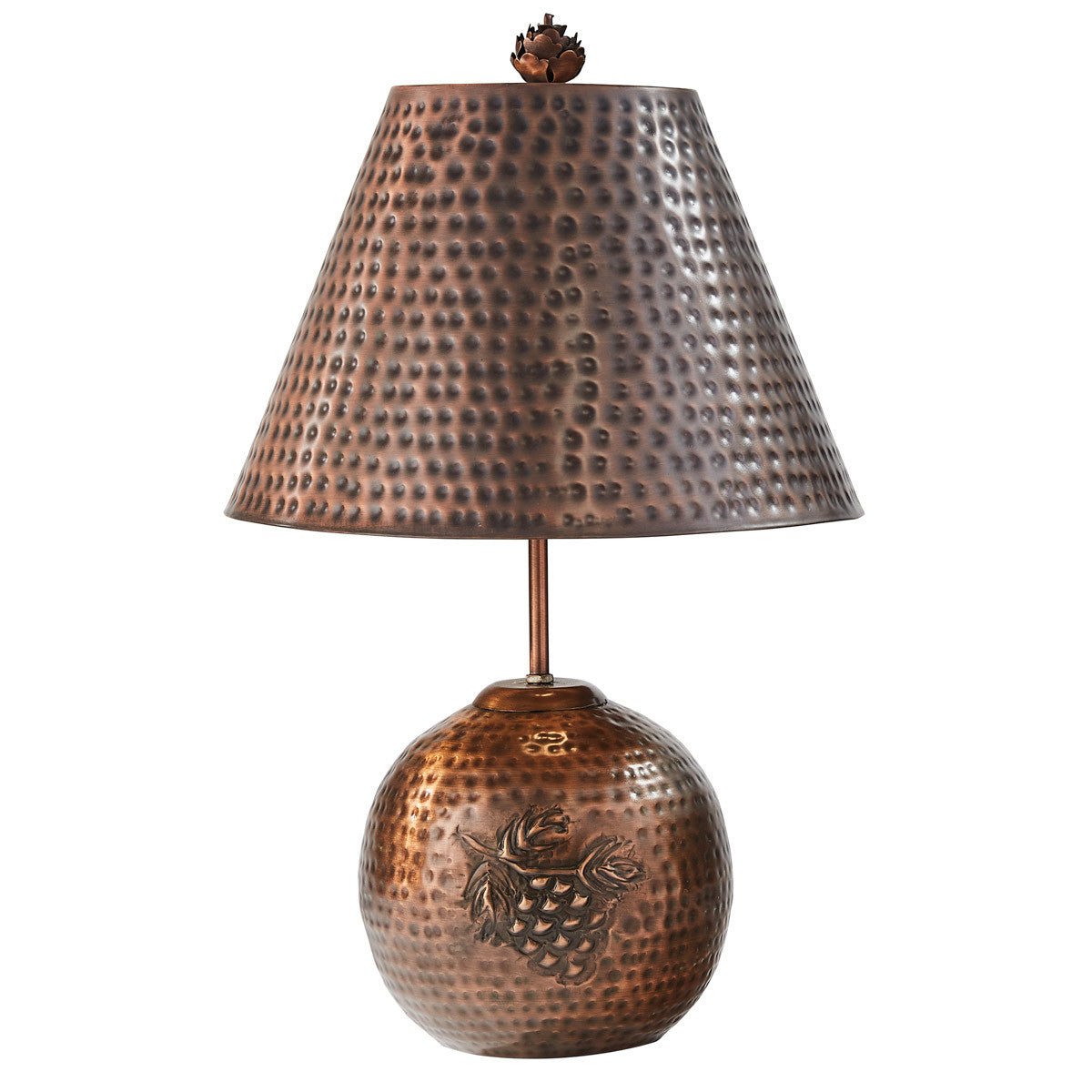 Valley Pine Hammered Copper Lamp w/Shade - Ozark Cabin Décor, LLC