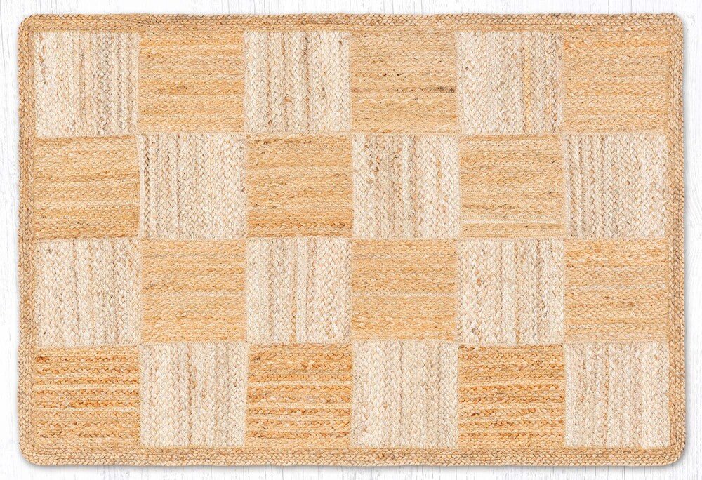 Natural/White Tiles Braided Rug - 5 Sizes - Ozark Cabin Décor, LLC