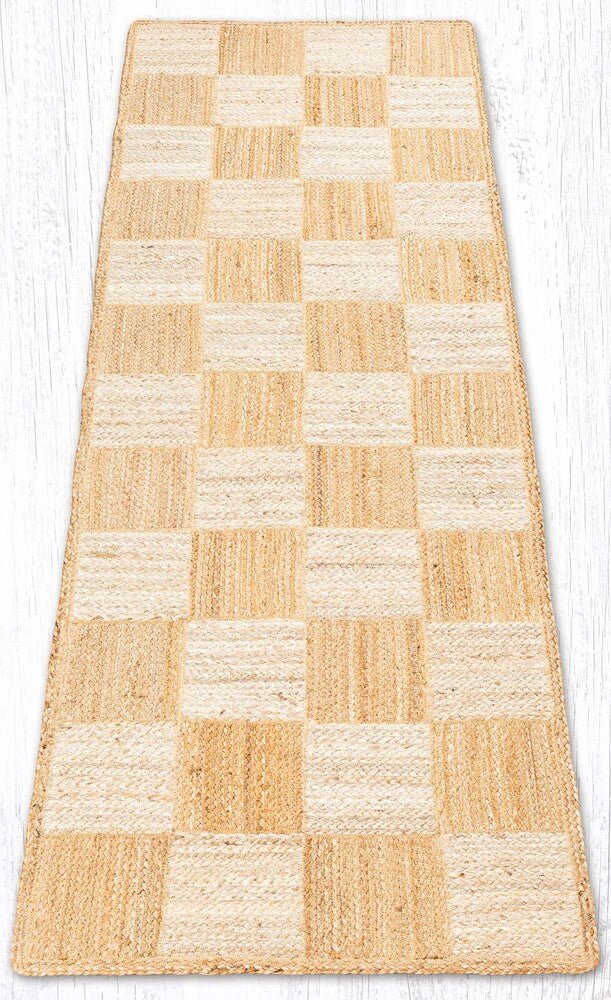 Natural/White Tiles Braided Rug - 5 Sizes - Ozark Cabin Décor, LLC
