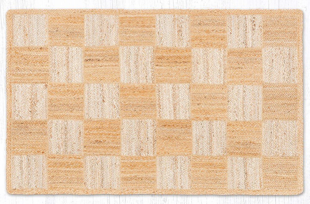 Natural/White Tiles Braided Rug - 5 Sizes - Ozark Cabin Décor, LLC