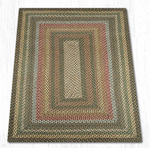 Fir & Ivory Oblong Braided Rug - Oblong - Ozark Cabin Décor, LLC