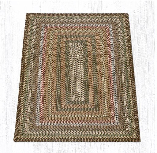 Fir & Ivory Oblong Braided Rug - Oblong - Ozark Cabin Décor, LLC