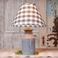 Milk Jug Lamp w/Gray Check Shade - Ozark Cabin Décor, LLC