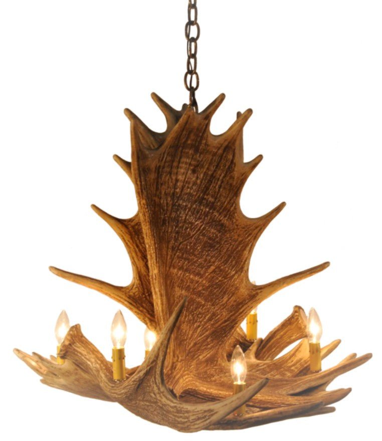 Moose 4 Faux Antler Chandelier - Ozark Cabin Décor, LLC