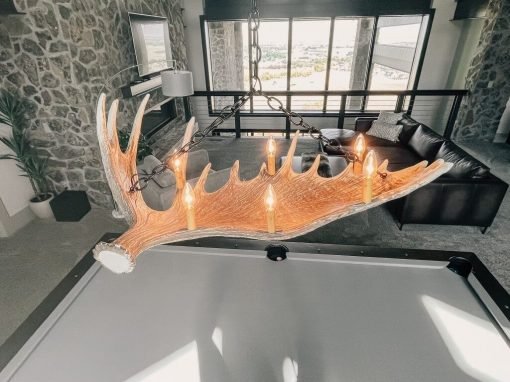Moose Faux Single Antler Chandelier - Ozark Cabin Décor, LLC