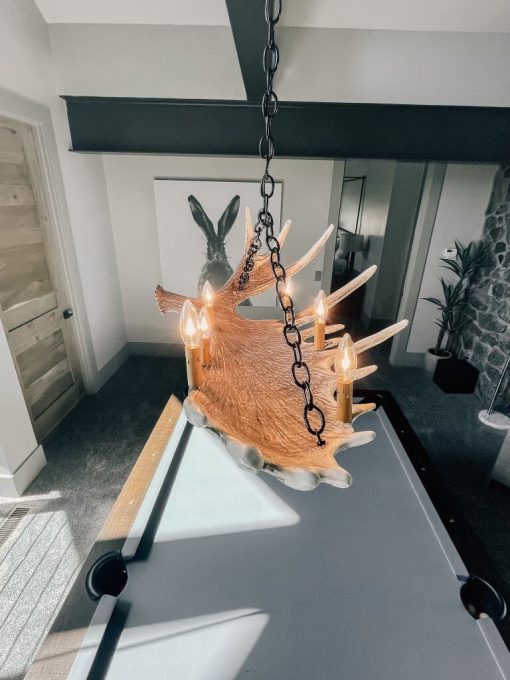 Moose Faux Single Antler Chandelier - Ozark Cabin Décor, LLC