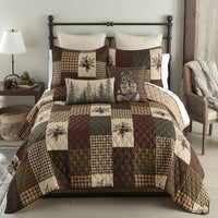 Pine Panels Reversible Quilted Bedding Set - 3 Sizes - Ozark Cabin Décor, LLC
