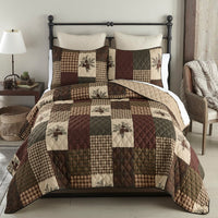 Pine Panels Reversible Quilted Bedding Set - 3 Sizes - Ozark Cabin Décor, LLC