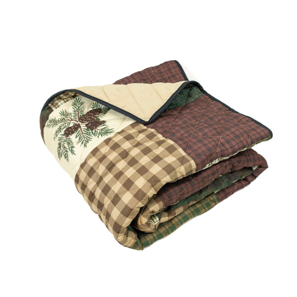 Pine Panels Reversible Quilted Bedding Set - 3 Sizes - Ozark Cabin Décor, LLC