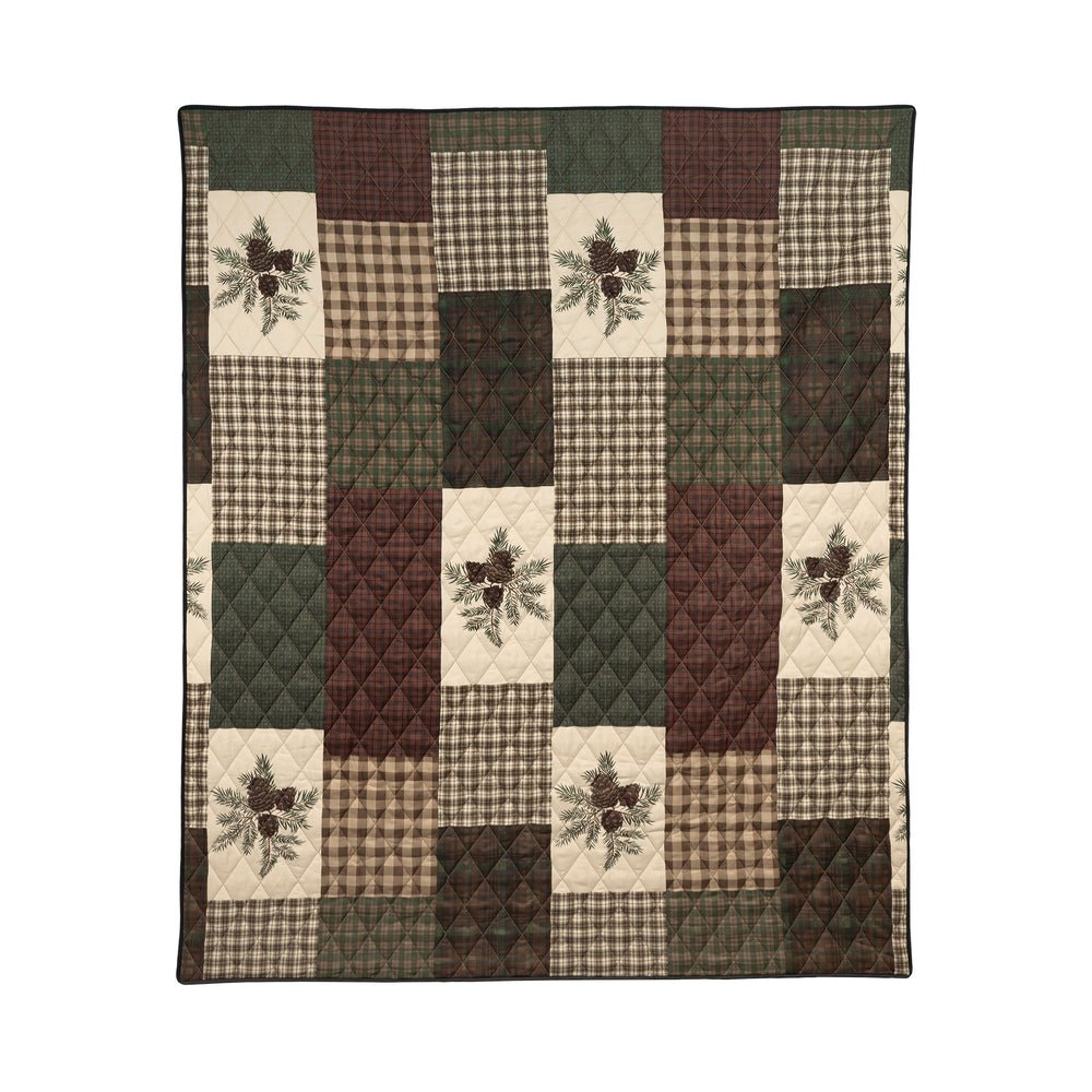 Pine Panels Reversible Quilted Bedding Set - 3 Sizes - Ozark Cabin Décor, LLC