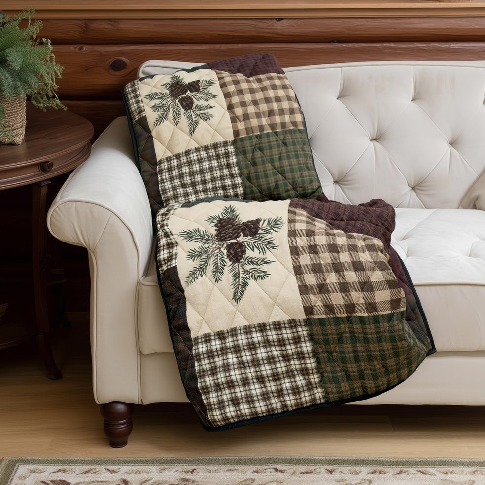 Pine Panels Reversible Quilted Bedding Set - 3 Sizes - Ozark Cabin Décor, LLC