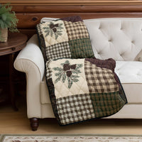 Pine Panels Reversible Quilted Bedding Set - 3 Sizes - Ozark Cabin Décor, LLC