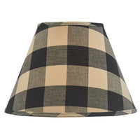 Wicklow Check 12" Lamp Shade - Black - Ozark Cabin Décor, LLC