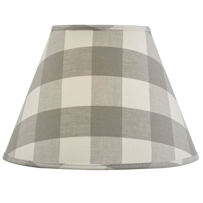 Wicklow Check 12" Lamp Shade - Dove - Ozark Cabin Décor, LLC