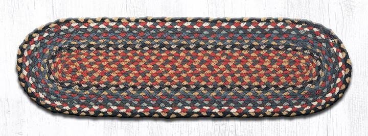 Burgundy, Blue, & Gray Stair Tread - Ozark Cabin Décor, LLC