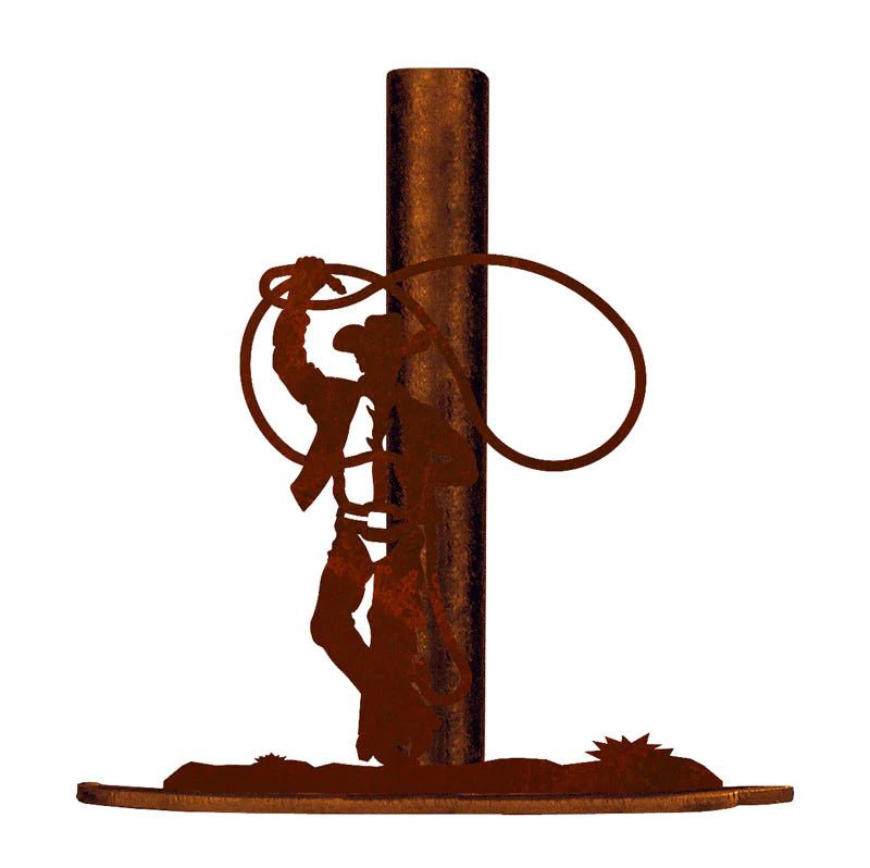 IW-PT-9161 Roping Cowboy Paper Towel Holder - Ozark Cabin Décor, LLC